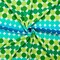 Green-Blue-White Poly Dot Print Liverpool Double Knit Fabric By the Yard